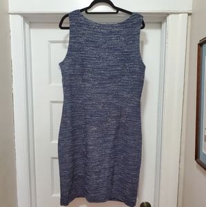 Banana Republic Blue White Silver textured Sheath